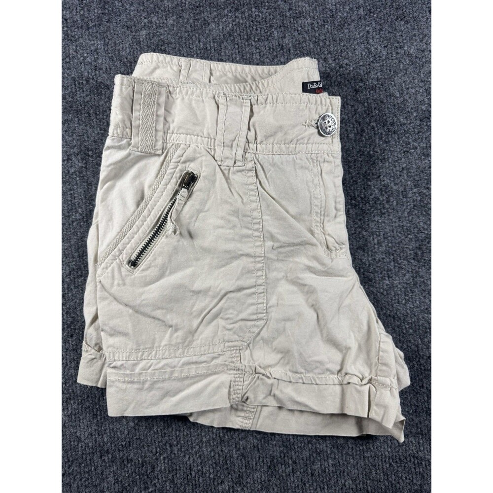 Dalia Collection Modern Fit Khaki Utility Shorts Women's Waist 32 Y2K Cargo Mini